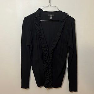 Black Ruffled Alfani Cardigan